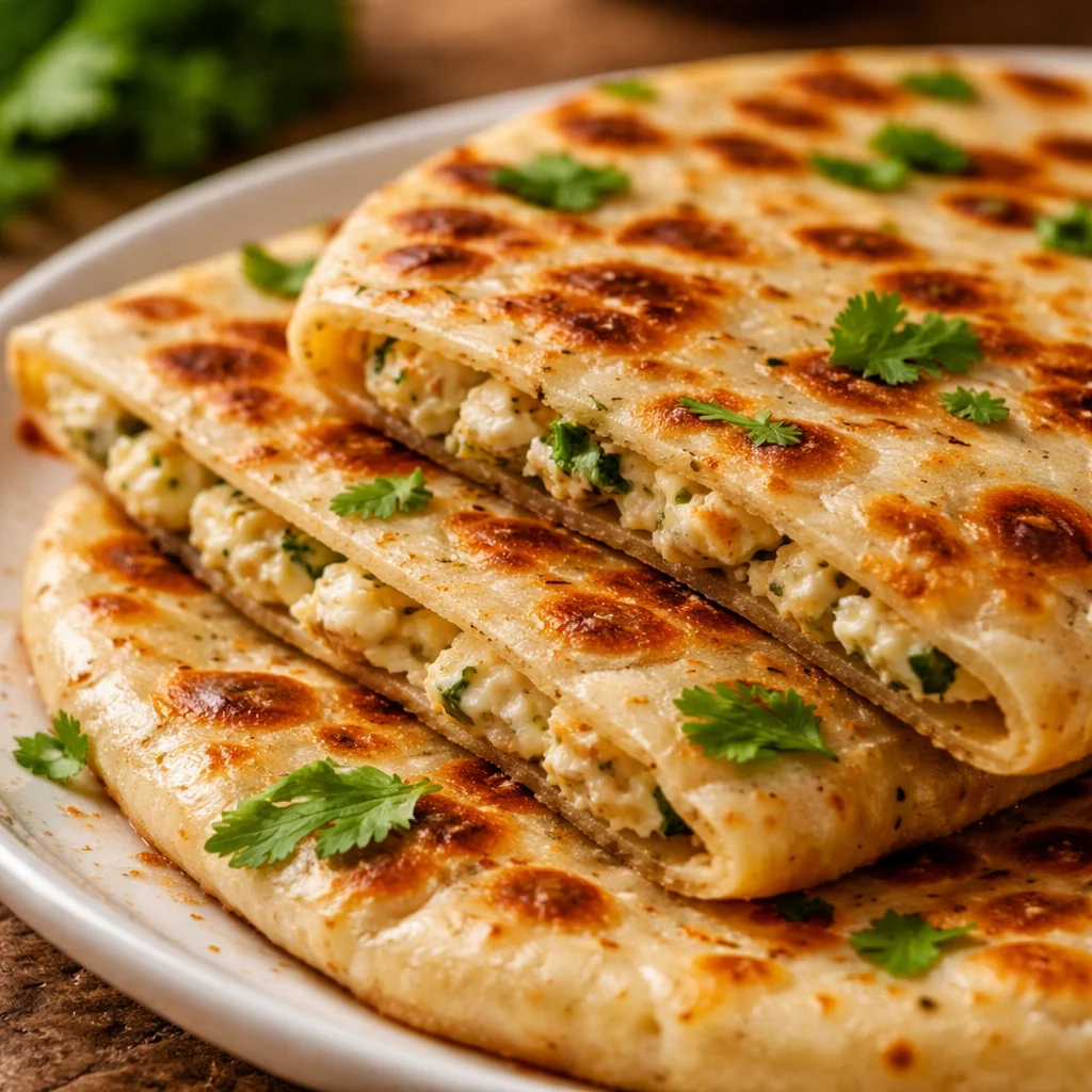 Delicious homemade Cottage Cheese Flatbread served with fresh toppings.