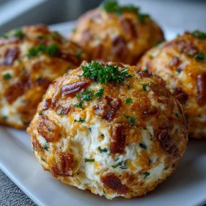 Plate of Cracked Out Cheeseball Bites, perfect holiday appetizer