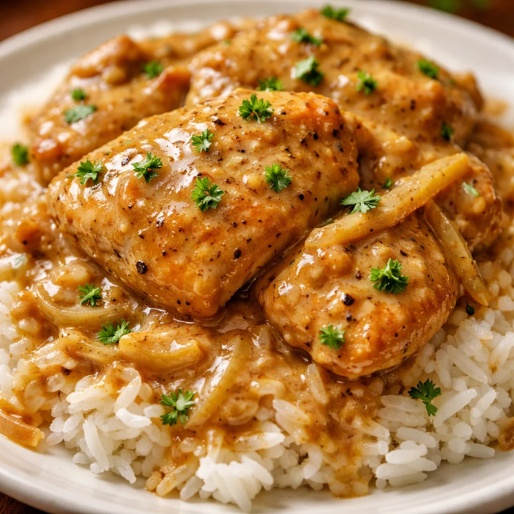 Creamy Smothered Chicken and Rice