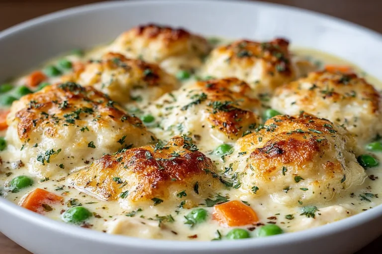 Delicious Crock Pot Chicken and Dumplings served in a bowl