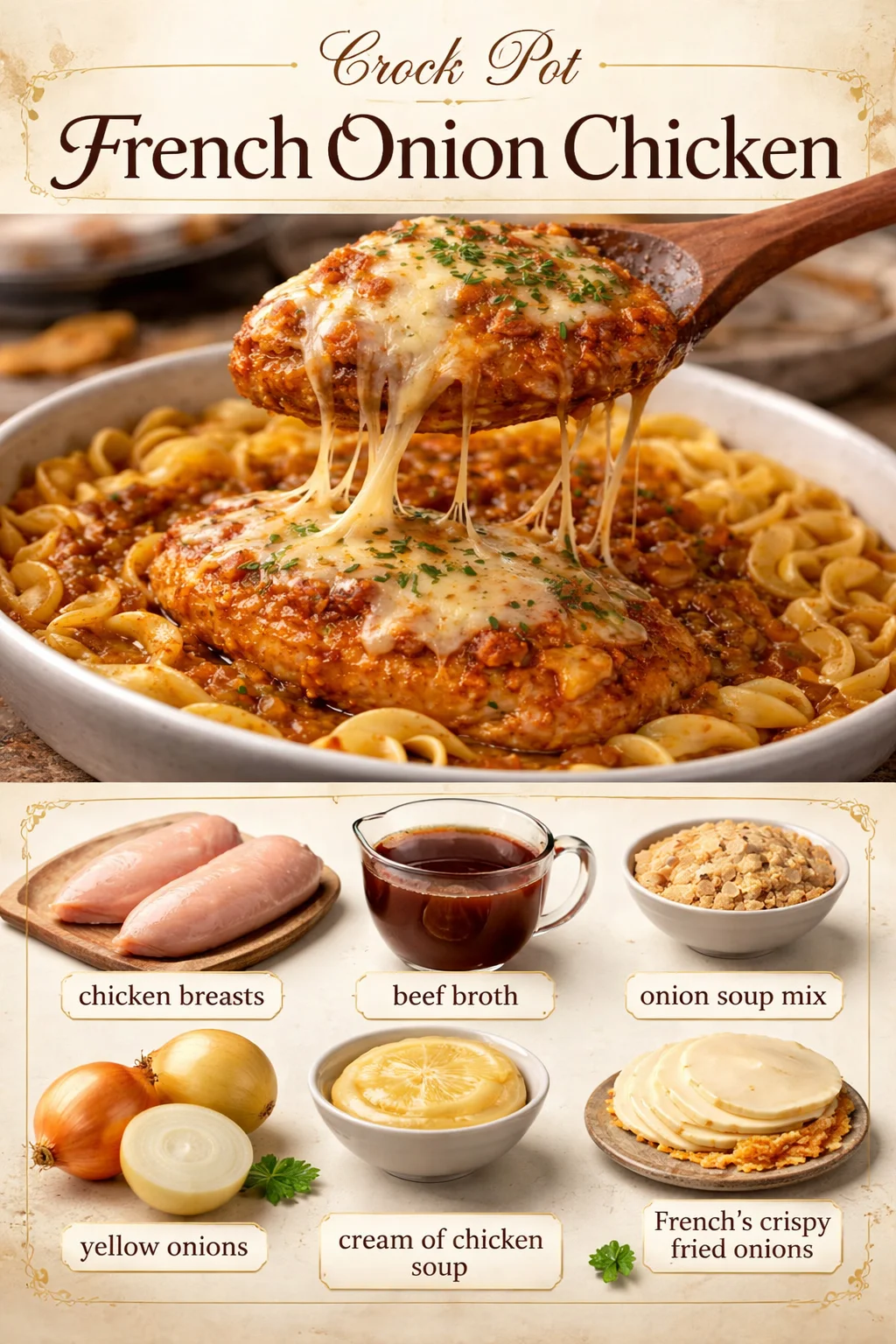 Crock Pot French Onion Chicken