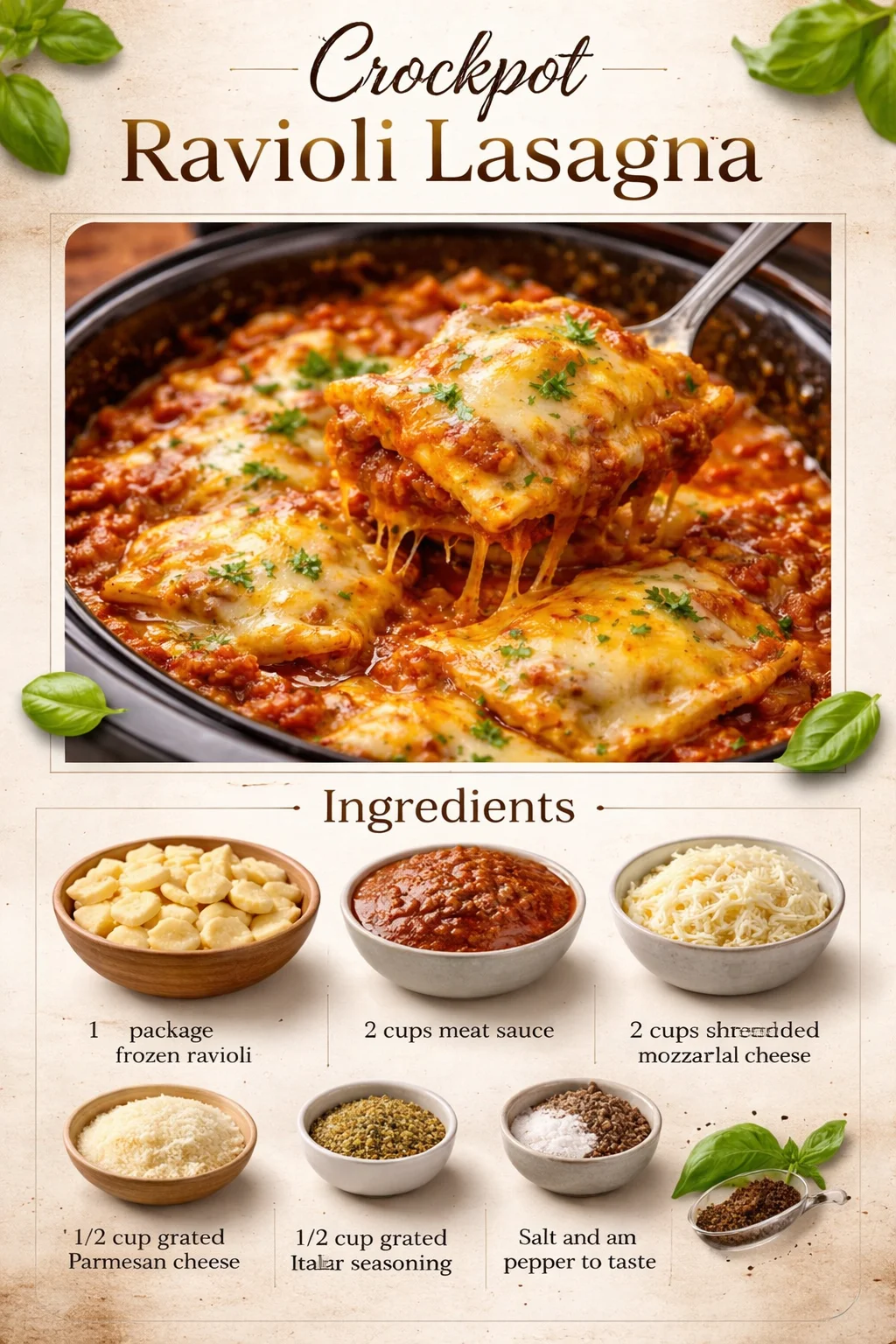 Crockpot Ravioli Lasagna