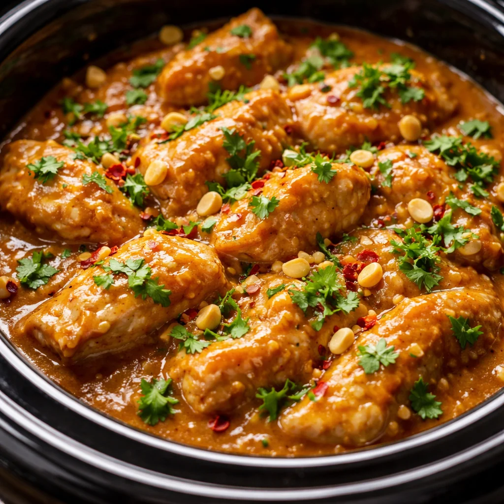 Crockpot Thai Peanut Chicken