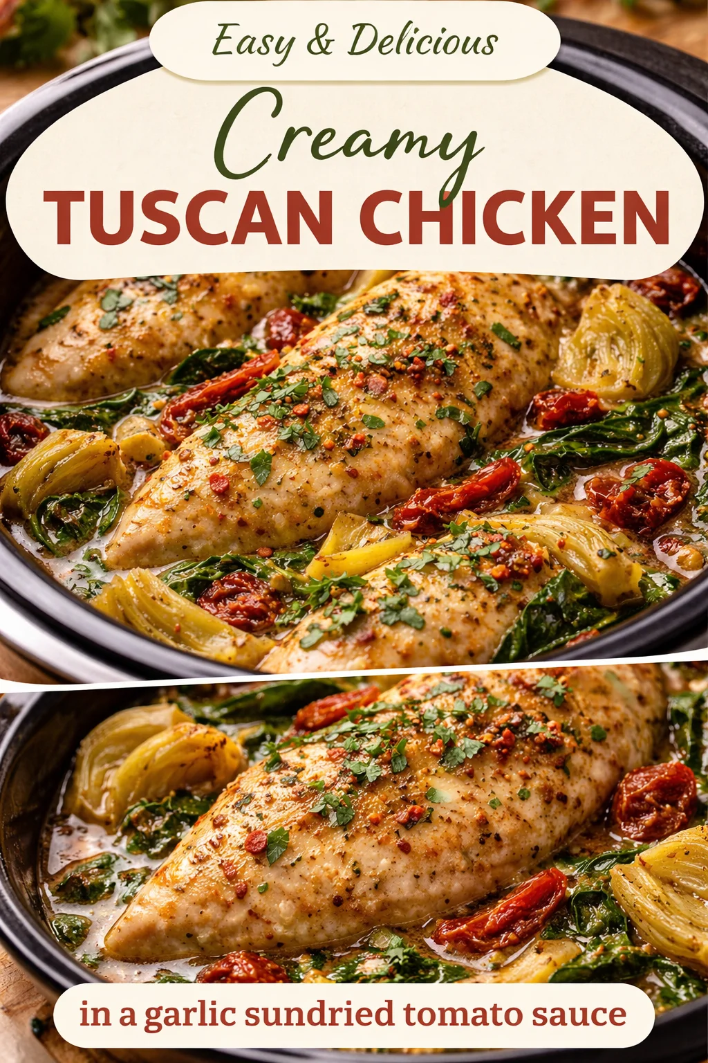 Crockpot Tuscan Chicken