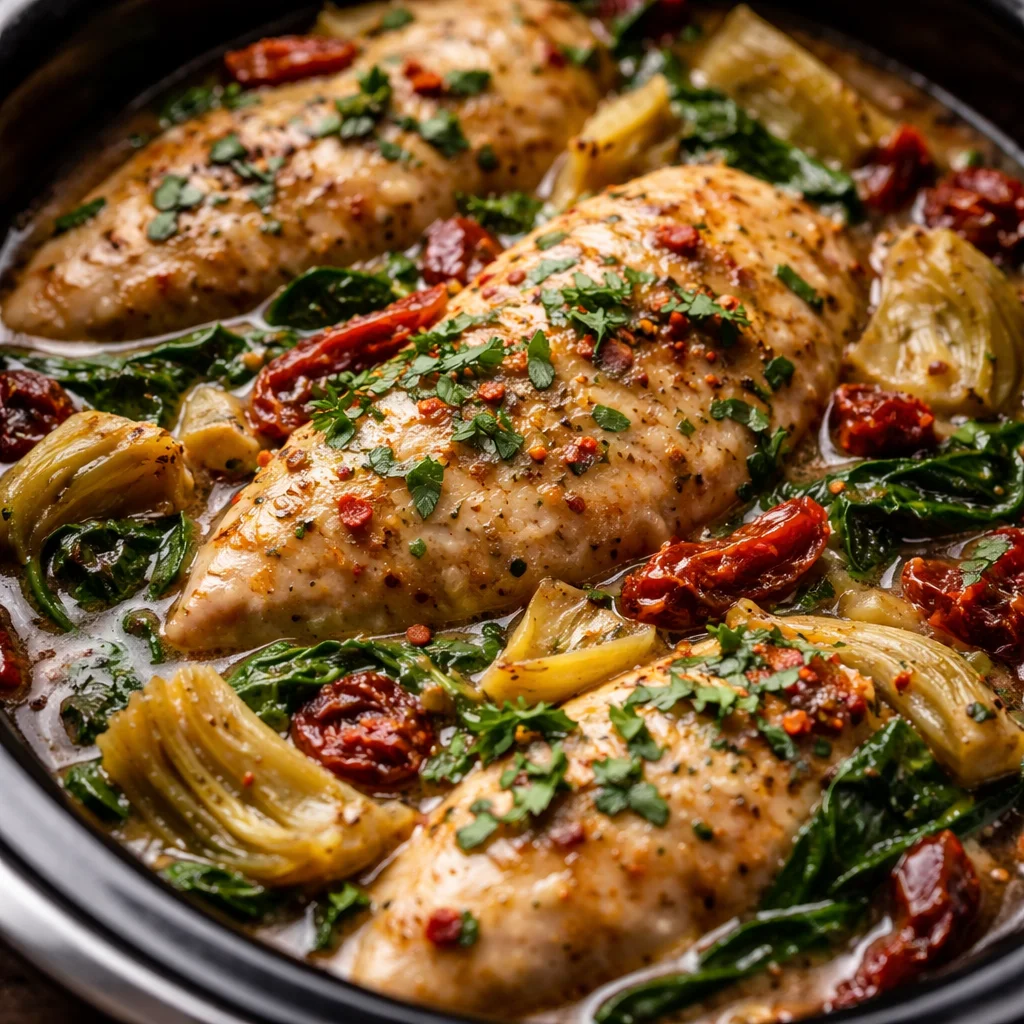 Crockpot Tuscan Chicken
