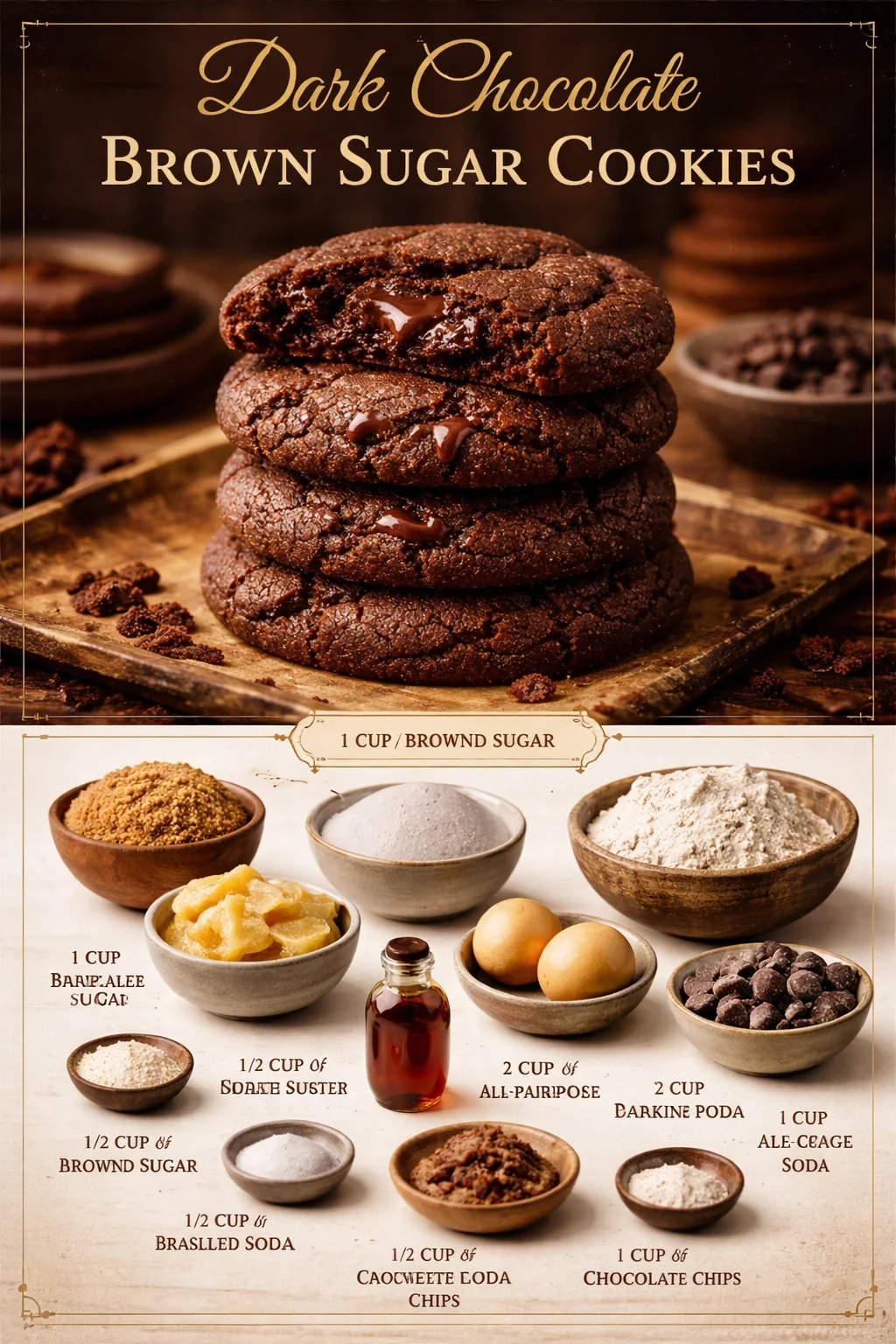 Dark Chocolate Brown Sugar Cookies