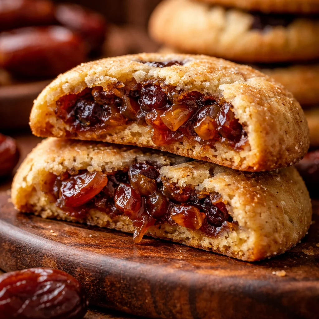Delicious homemade date cookies arranged on a plate.