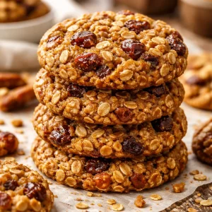 Delicious homemade date oatmeal breakfast cookies on a plate