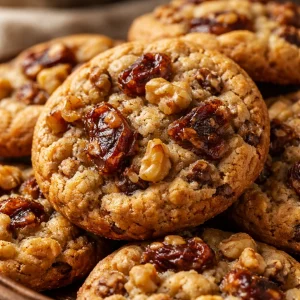 Delicious homemade Date Walnut Cookies arranged on a plate