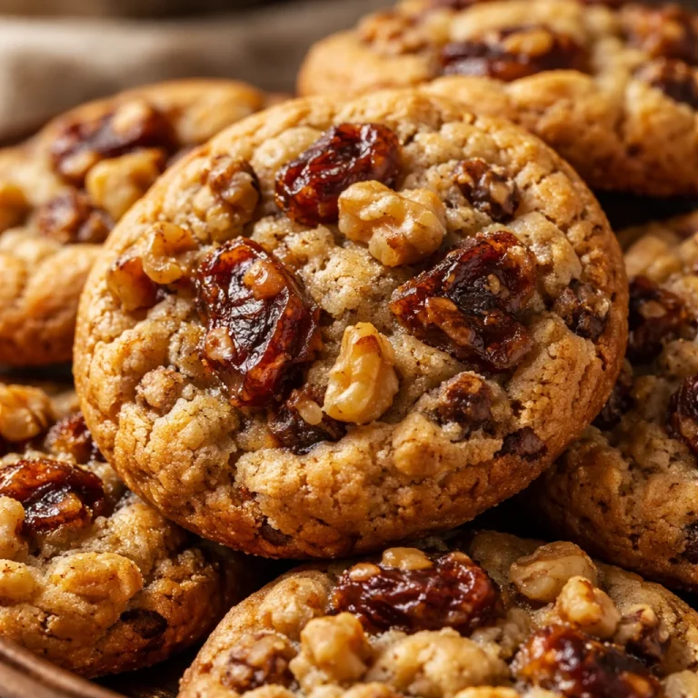 Delicious homemade Date Walnut Cookies arranged on a plate