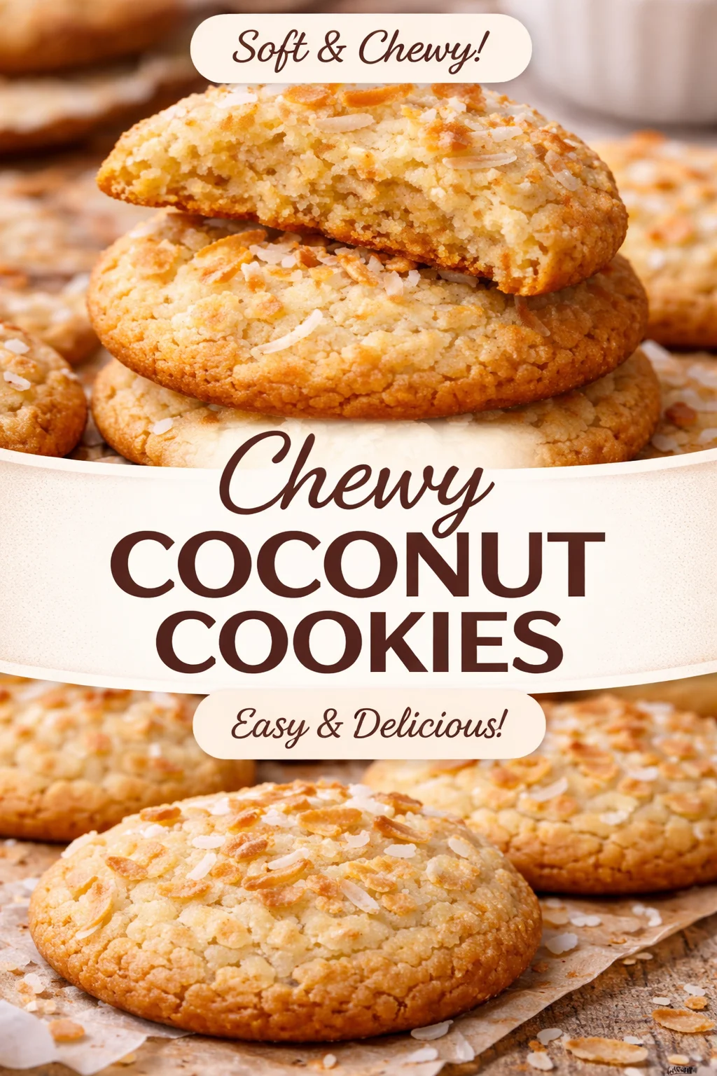 Delicious Soft & Chewy Coconut Cookies Recipe