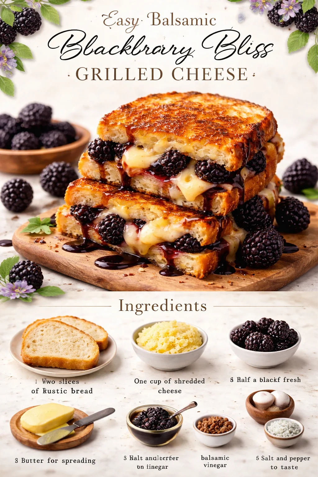 Easy Balsamic Blackberry Bliss Grilled Cheese