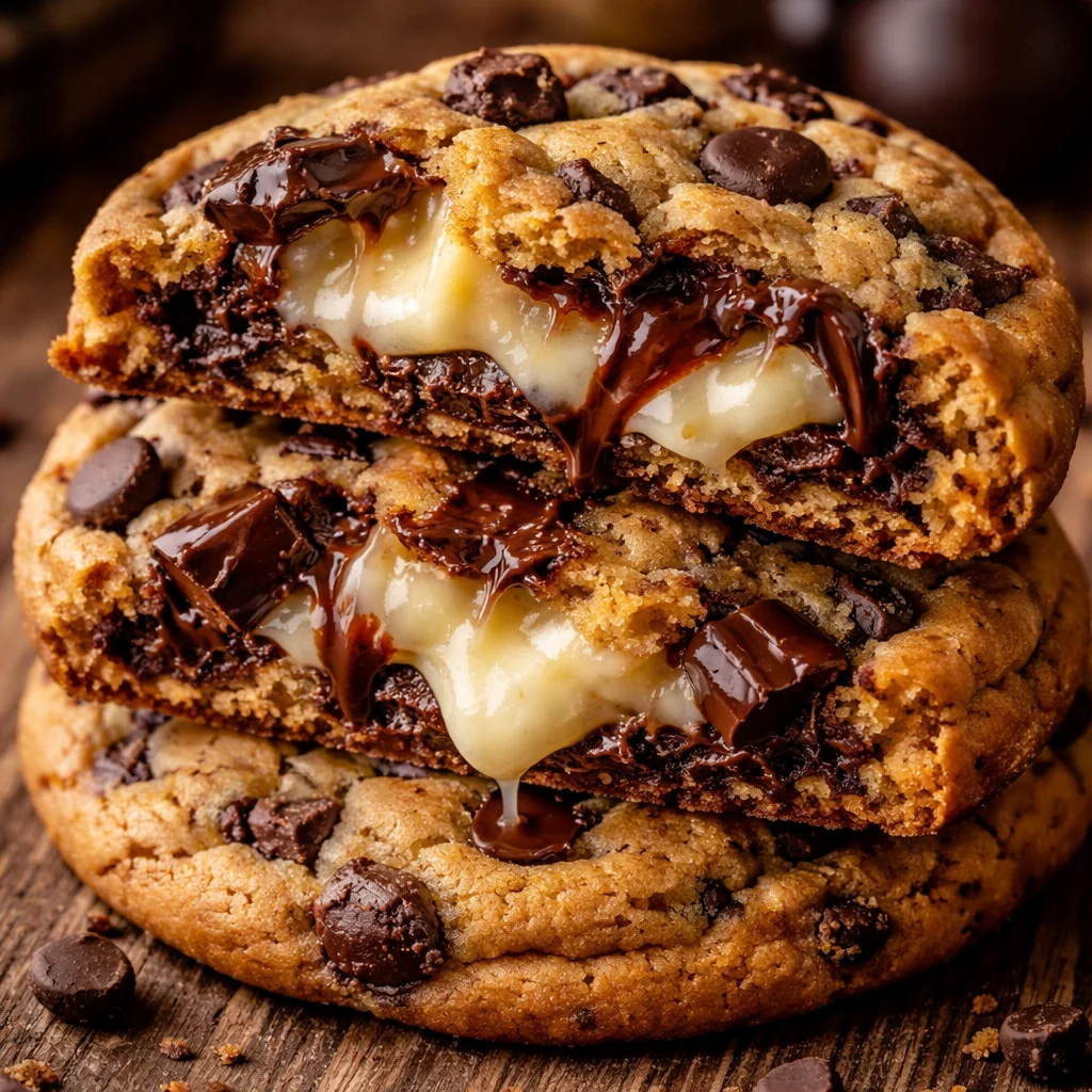 Easy Delicious Cheesecake Stuffed Chocolate Chip Cookies