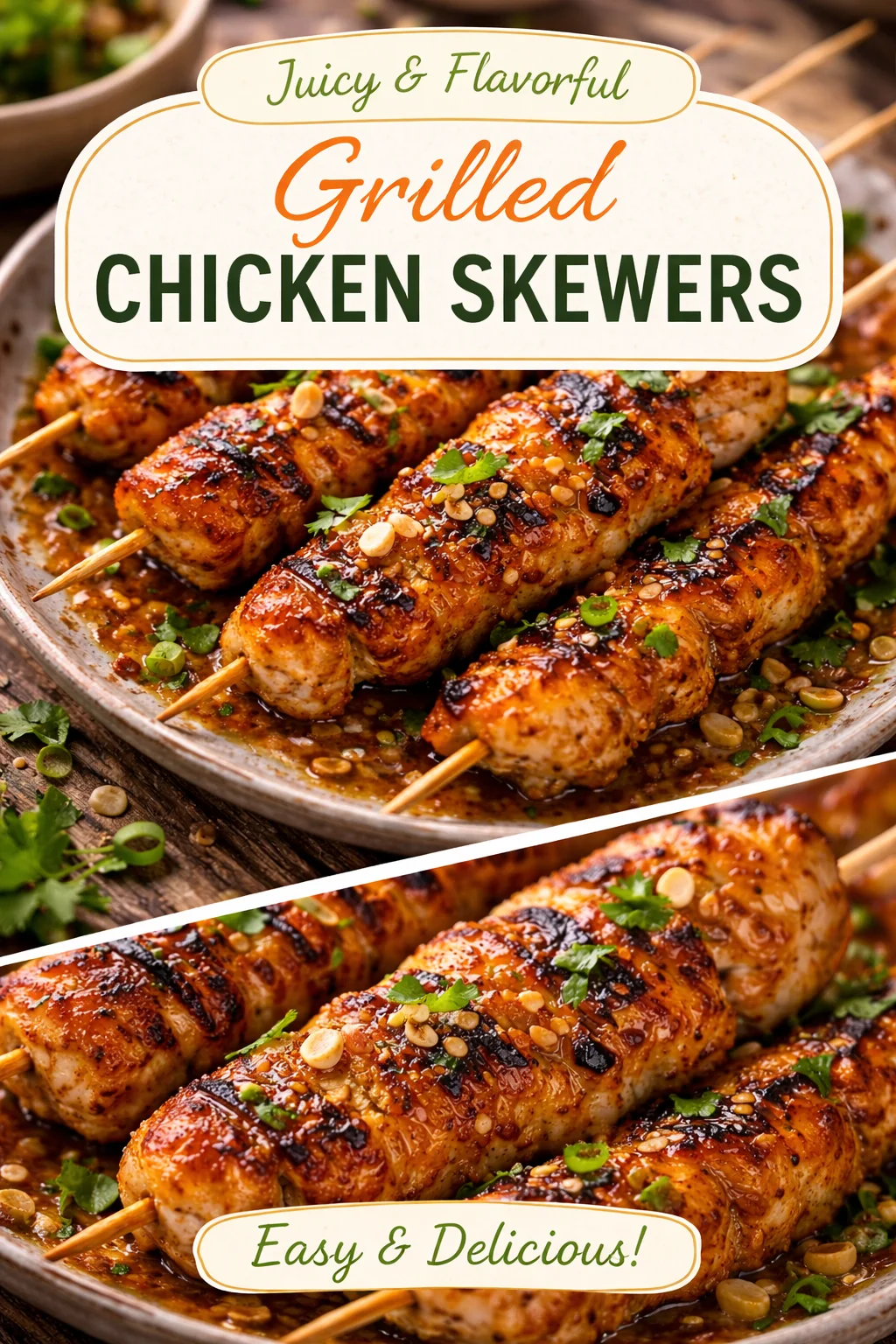 Easy Grilled Asian Chicken Skewers with Honey Garlic Sauce