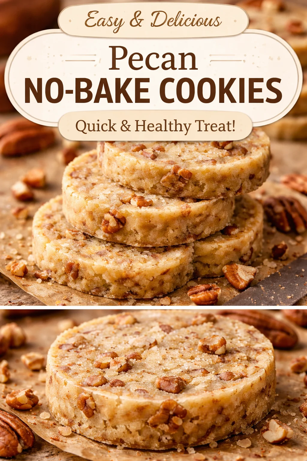 Easy Pecan Sandies Slice and Bake Shortbread Cookies