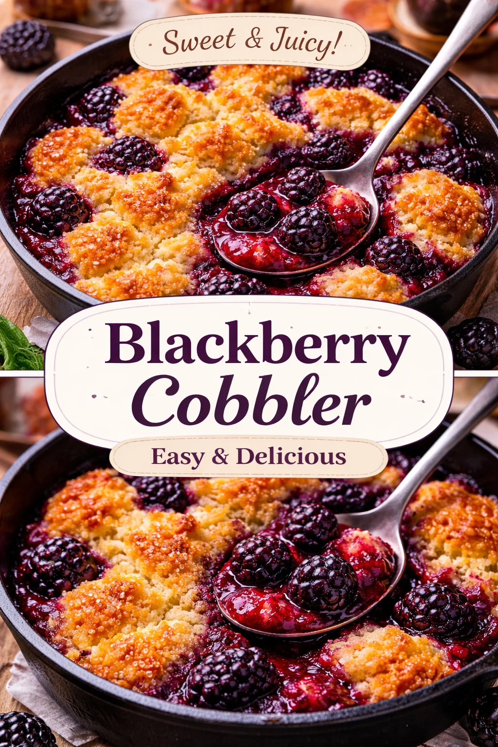 Easy Skillet Blackberry Cobbler - Southern Discourse | Easy Blackberry Recipes, Easy Berry Cobbler Recipes, Easy Cobbler Recipes