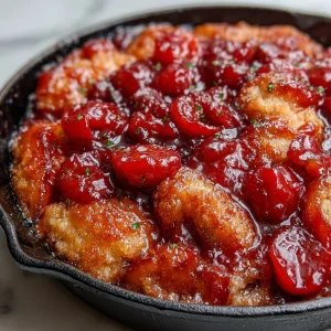 Delicious easy skillet plum cobbler fresh from the oven