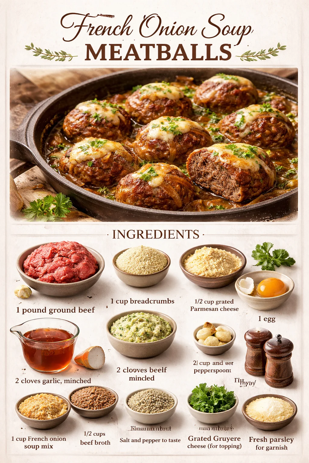 French Onion Soup Meatballs