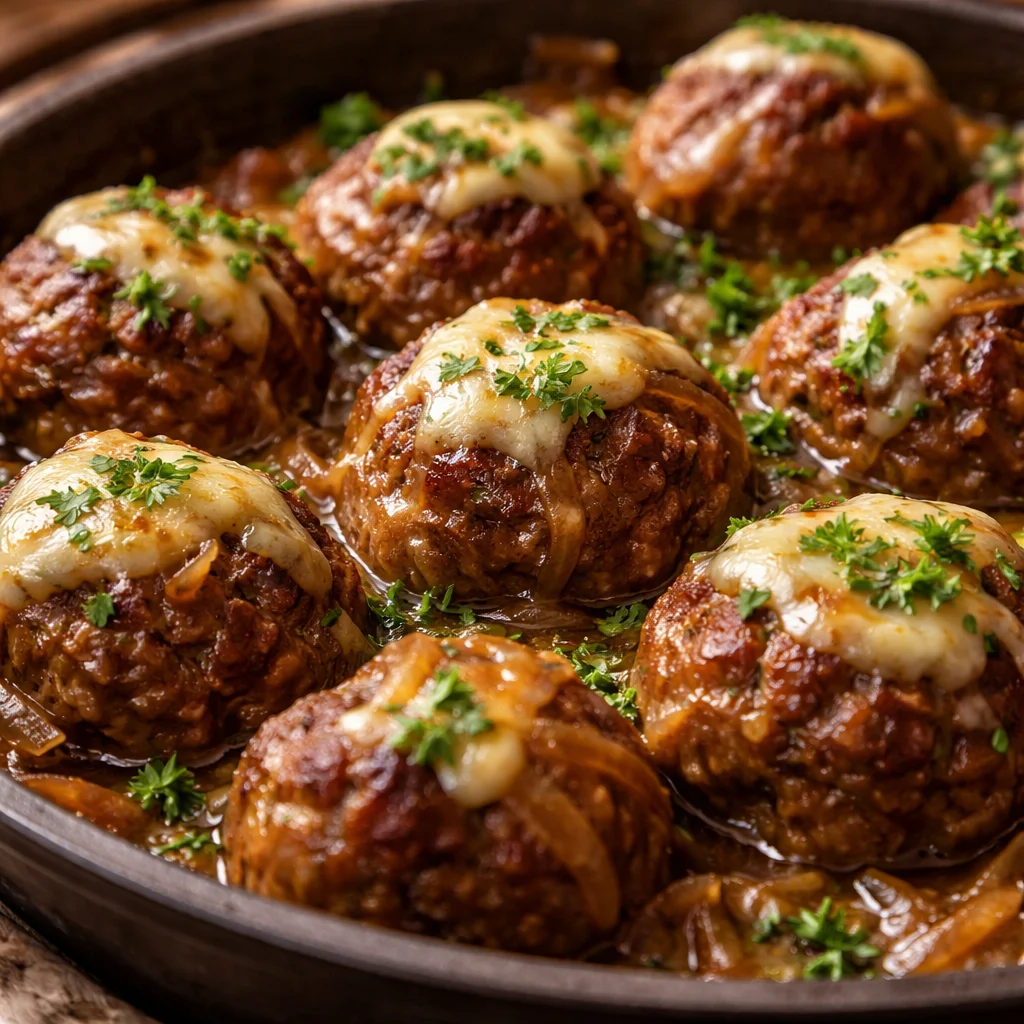 French Onion Soup Meatballs