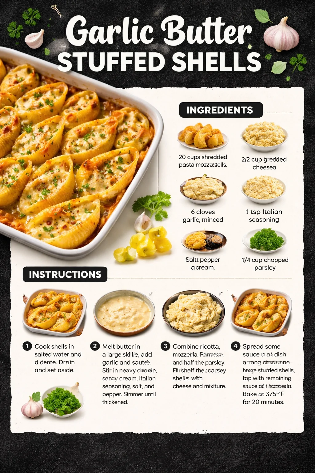 Garlic Butter Stuffed Shells