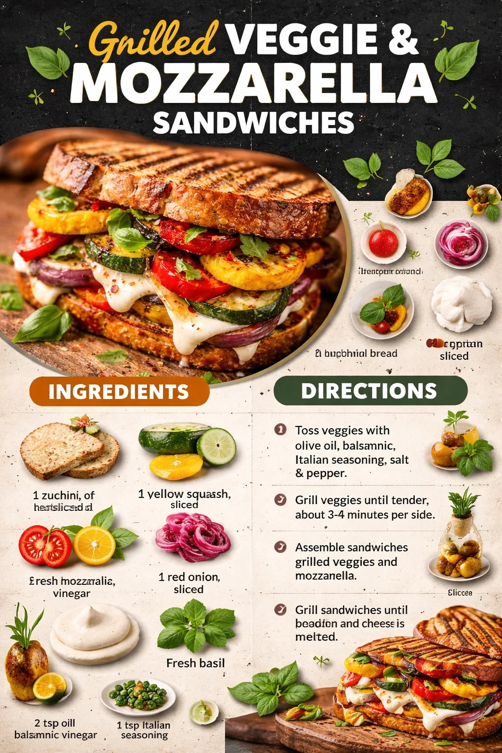 Grilled Veggie & Mozzarella Sandwiches