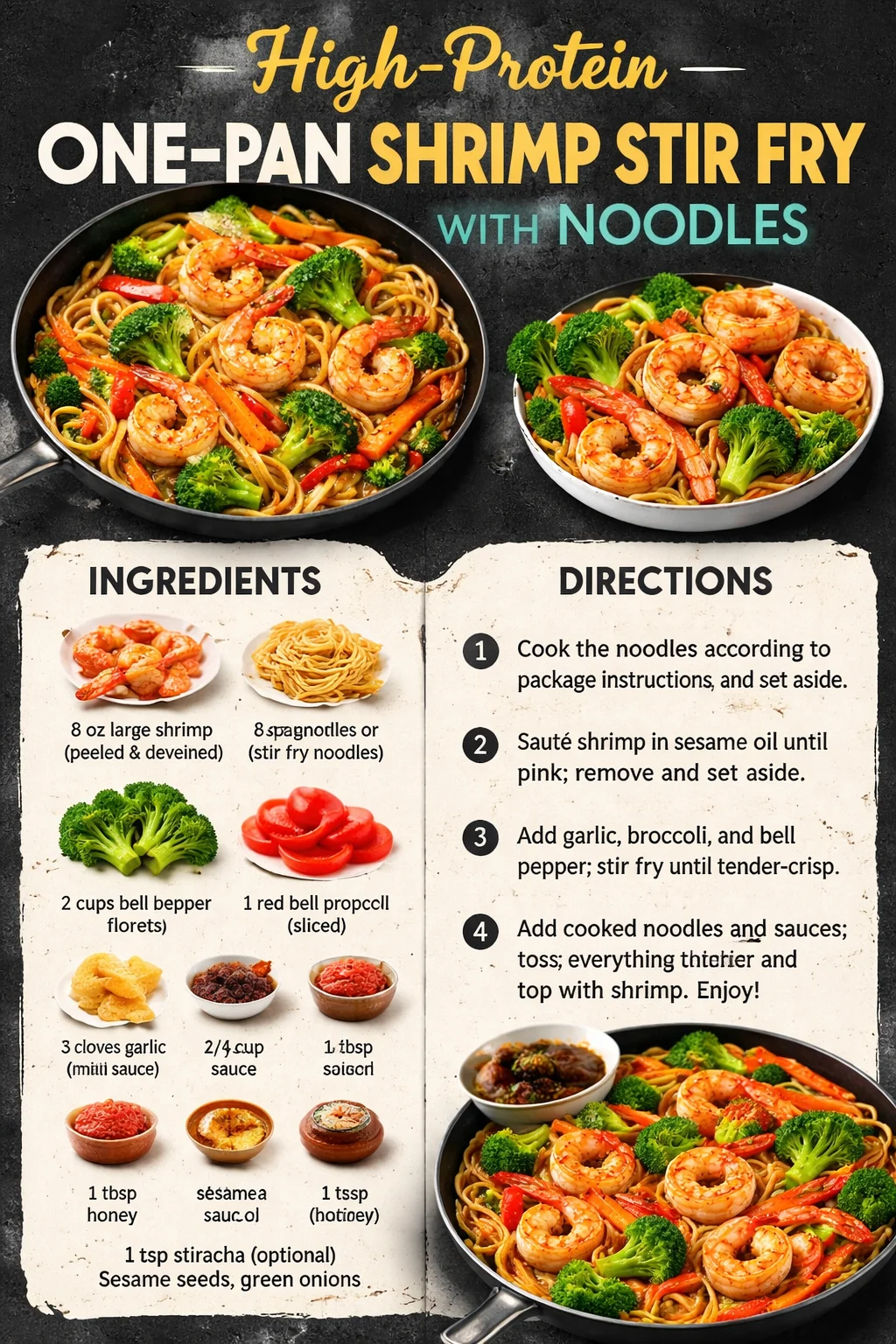 High-Protein One-Pan Shrimp Stir Fry with Noodles