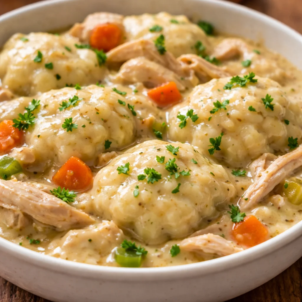 Homemade Cracker Barrel-Style Chicken and Dumplings