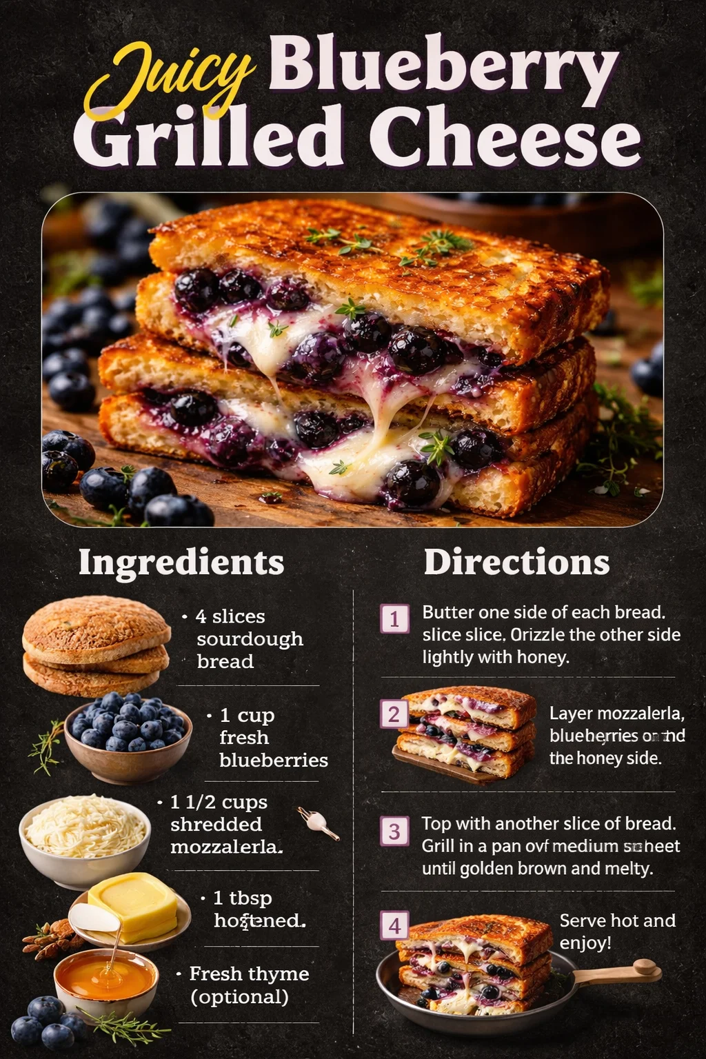 Juicy Blueberry Grilled Cheese