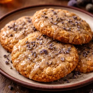 Lavender Honey Crunch Cookies with a crunchy texture and floral aroma