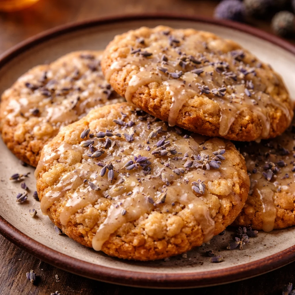 Lavender Honey Crunch Cookies with a crunchy texture and floral aroma