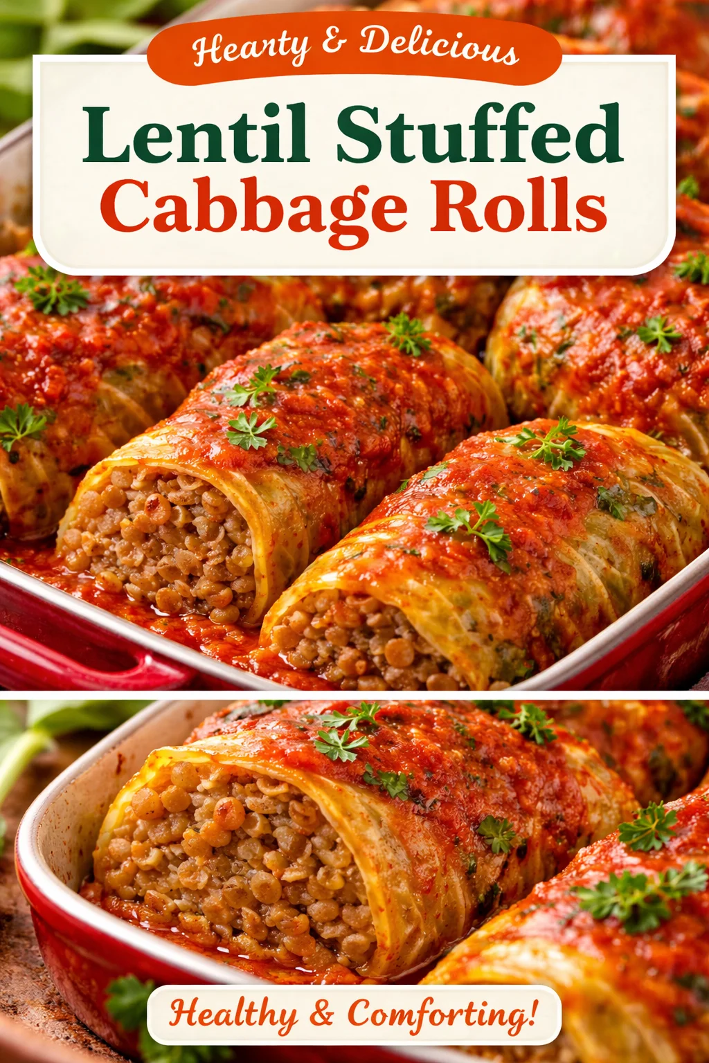 Lentil and Rice Stuffed Cabbage Rolls