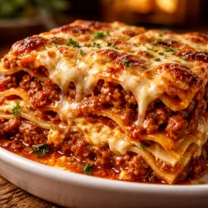 Delicious homemade lasagna inspired by Maggiano's recipe