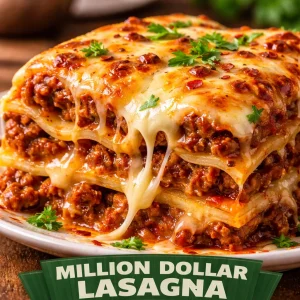 Delicious slice of Million Dollar Lasagna on a plate