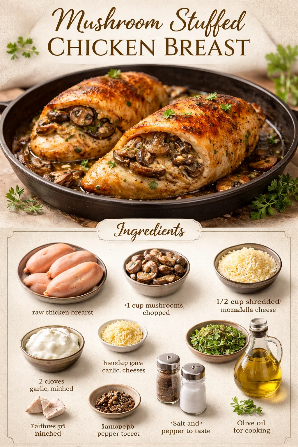 Mushroom Stuffed Chicken Breast