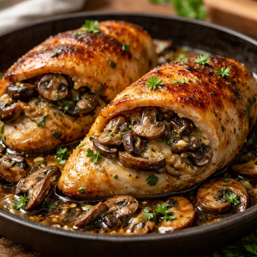 Mushroom Stuffed Chicken Breast