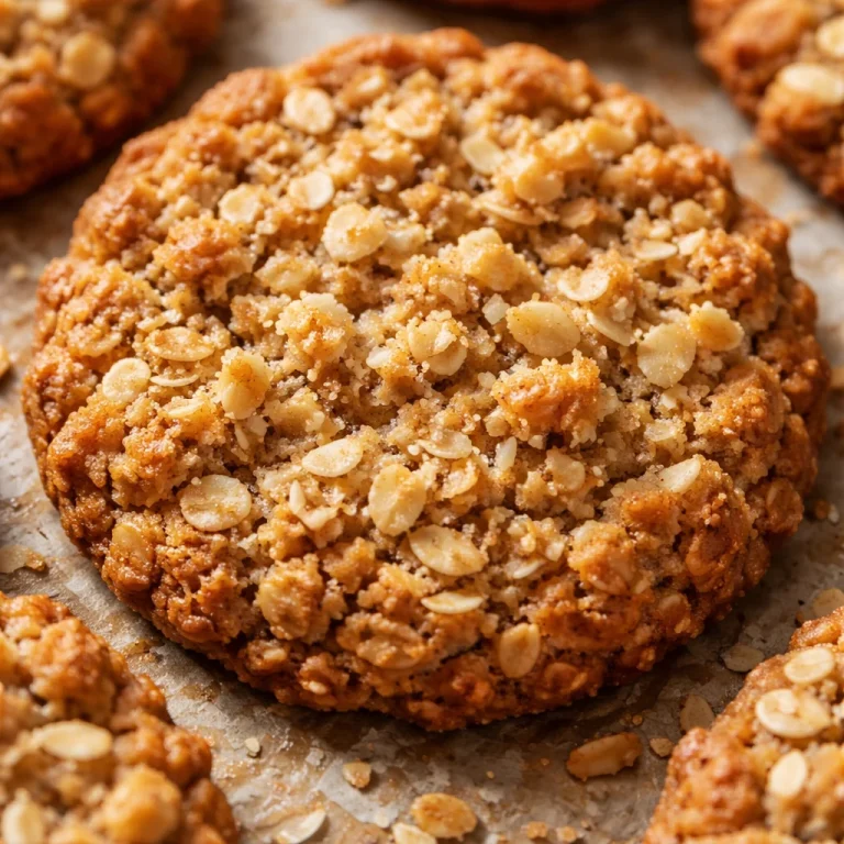 Homemade Oatmeal Coconut Cookies on a rustic wooden table