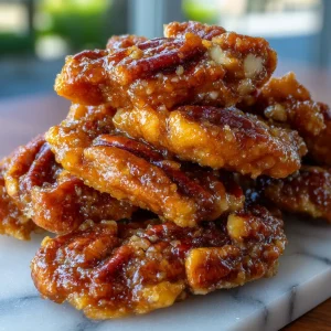 Delicious homemade old fashioned Southern pecan pralines on a plate