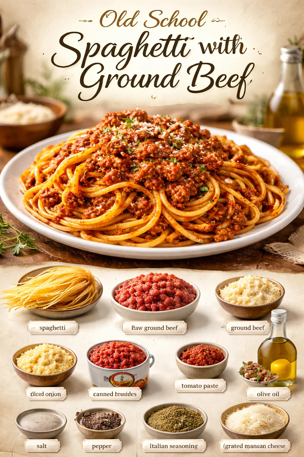 Old School Spaghetti with Ground Beef