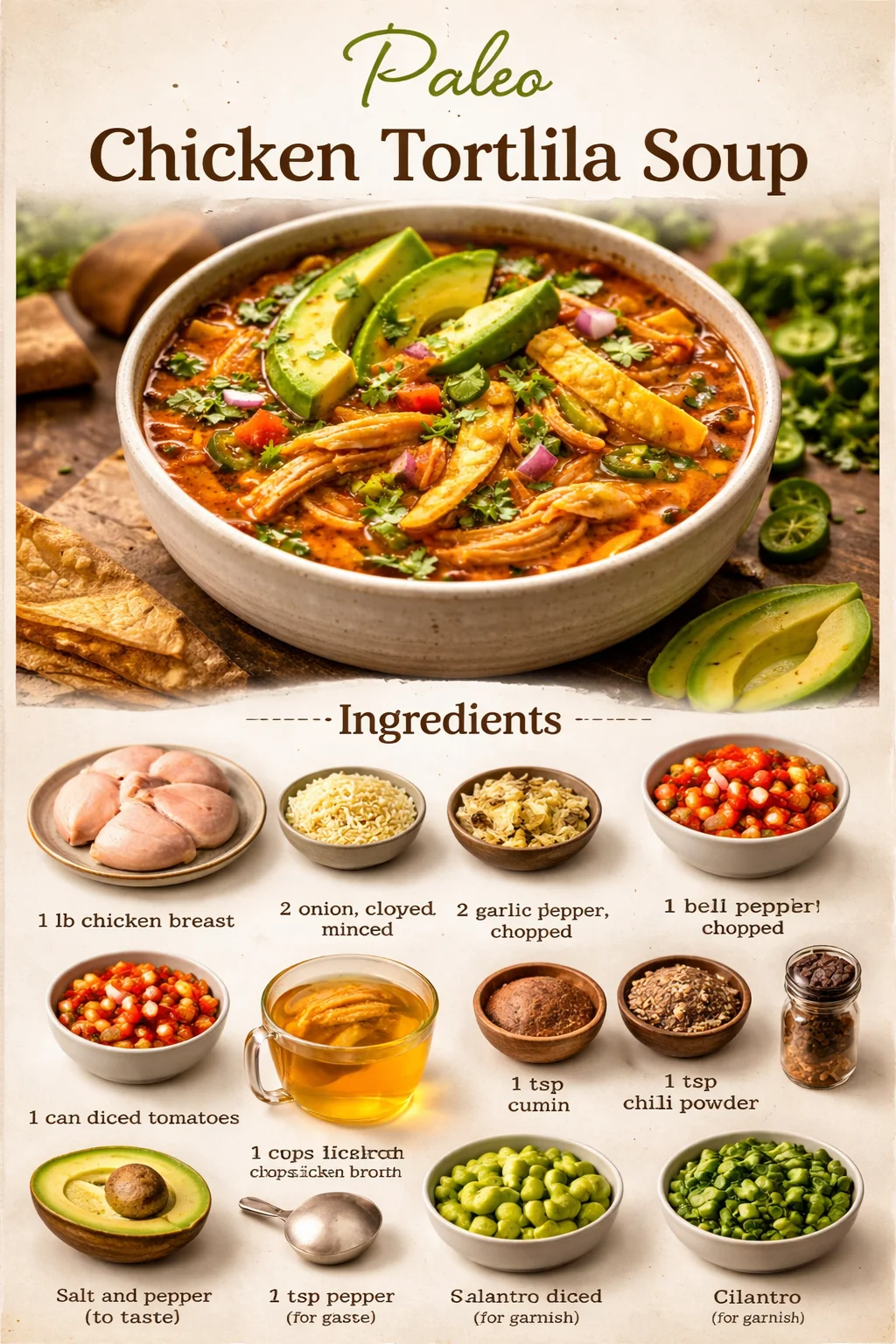 Paleo Chicken Tortilla Soup