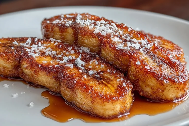 Delicious pan-fried cinnamon bananas served as a sweet dessert
