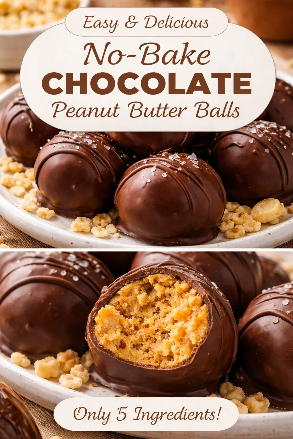 Peanut Butter Balls with Rice Krispies | Chocolate with Grace | Homemade Candy Recipes, Peanut Butter Balls Recipe, Peanut Butter Rice Krispie Treats