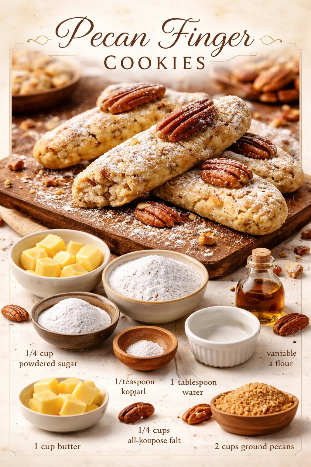 Pecan Finger Cookies