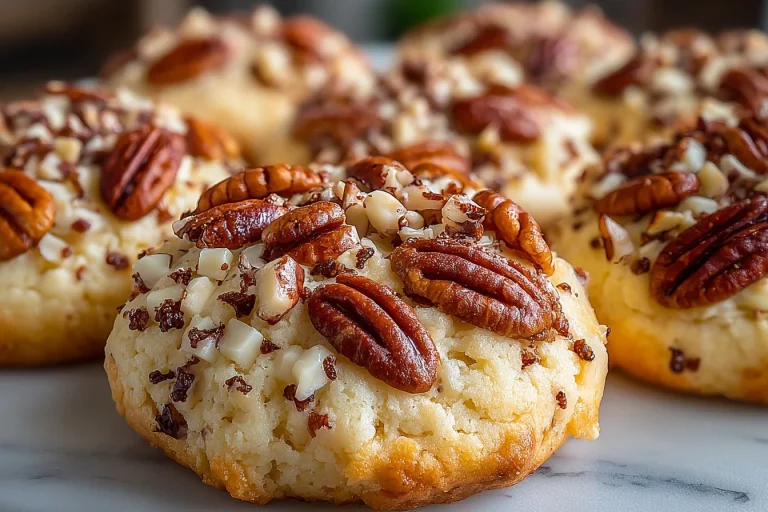 Delicious Pecan Sandies cookies with crunchy pecans and buttery texture
