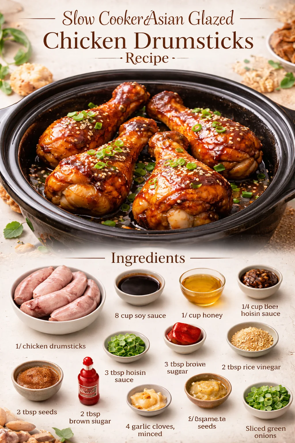 Slow Cooker Asian Glazed Chicken Drumsticks Recipe