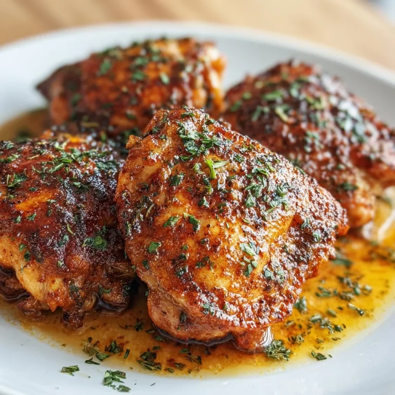 Tender slow cooker chicken thighs served on a plate with herbs and vegetables