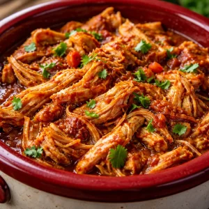 Delicious slow cooker chipotle chicken served with fresh toppings