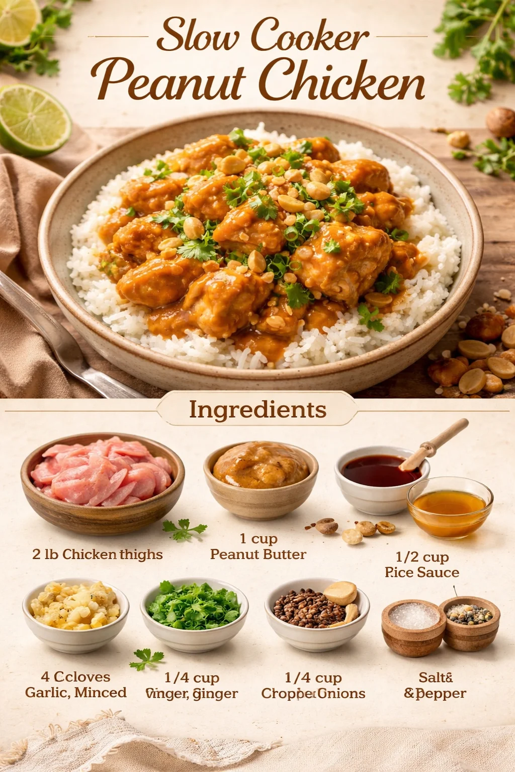 Slow Cooker Peanut Chicken