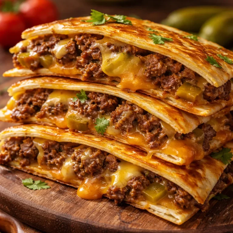 Smashburger Quesadillas with melted cheese and savory fillings