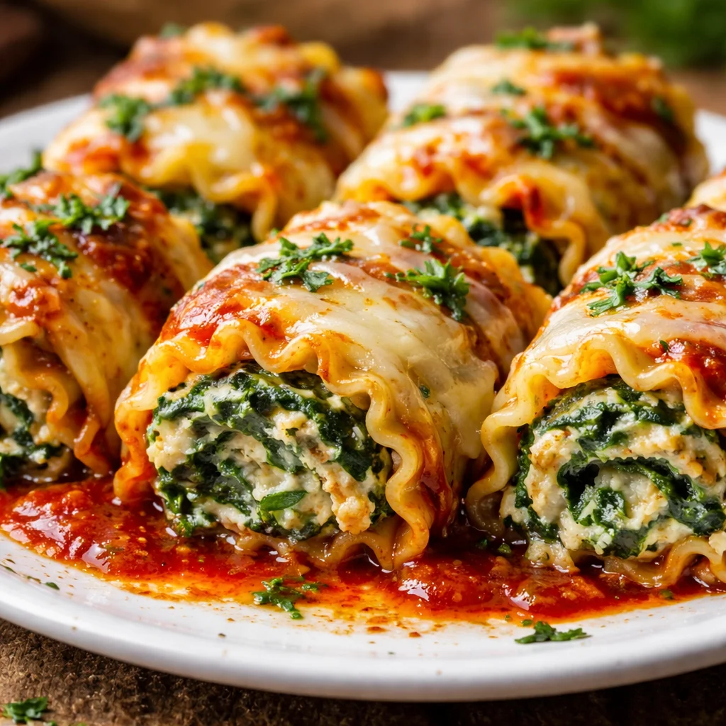 Spinach Lasagna Roll-Ups
