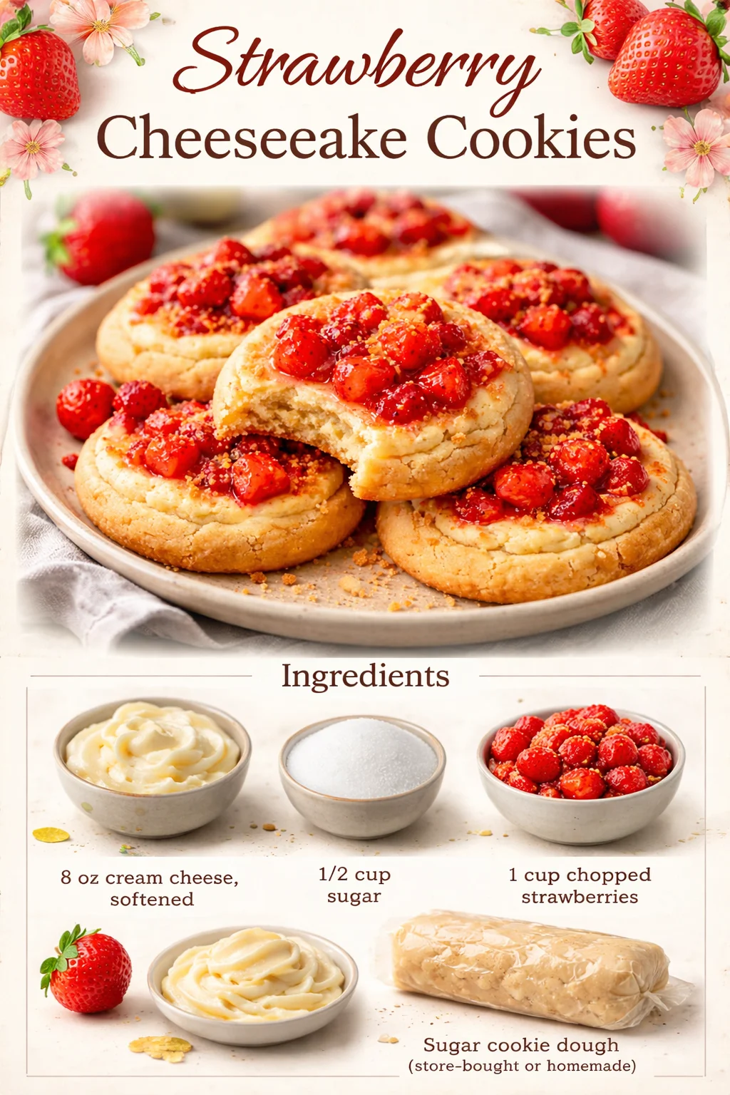 Strawberry Cheesecake Cookies